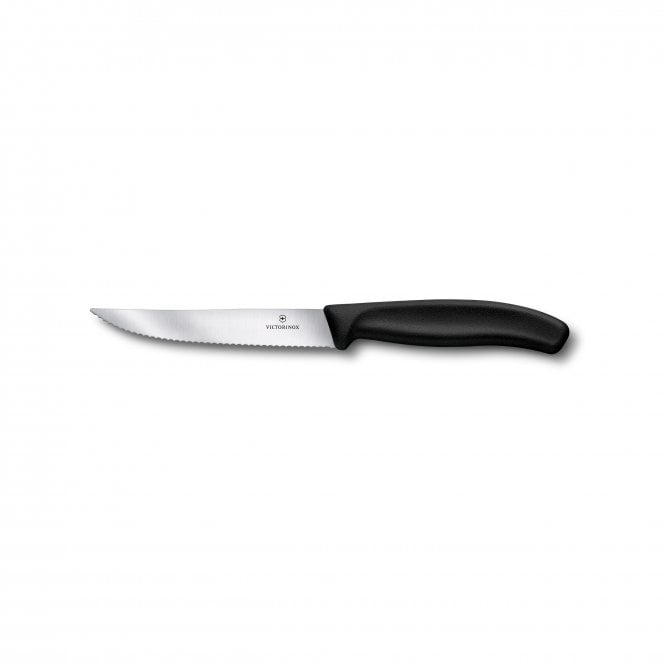 Swiss Classic Steak and pizza knife, 12cm, wavy, black