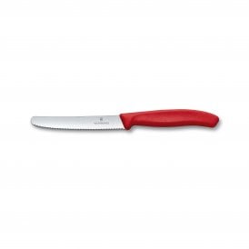 Tomato and table knife, 11cm, wavy, red