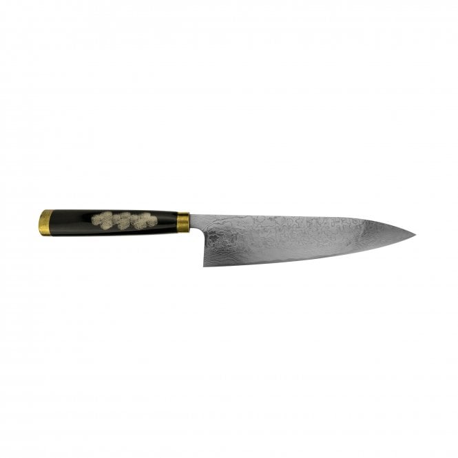 Takeshi Saji Takeshi Saji Makie -Art R2(SG2) Mirrored Damascus Japanese Chef's Gyuuto Knife 210mm with Urushi Laquered Saya and Handle FUJI RAIJIN