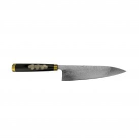 Takeshi Saji Makie -Art R2(SG2) Mirrored Damascus Japanese Chef's Gyuuto Knife 210mm with Urushi Laquered Saya and Handle FUJI RAIJIN