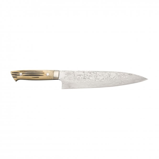 Takeshi Saji Takeshi Saji R2 Damascus Diamond-finish Gyuto210 with Deer horn handle (Ethically Sourced)