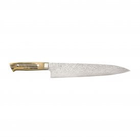 Takeshi Saji R2 Damascus Diamond-finish Gyuto240 with Deer horn handle (Ethically Sourced)