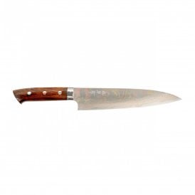 Takeshi Saji Rainbow Damascus 21cm Gyuto with Ironwood Handle