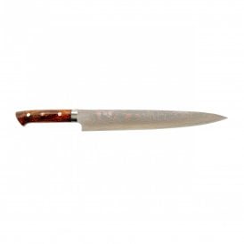 Takeshi Saji Rainbow Damascus 27cm Sujihiki with Ironwood Handle