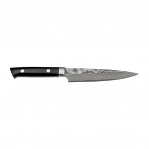 Takeshi Saji VG10 Damascus 13.5cm Petty Knife with Black Mikarta Handle