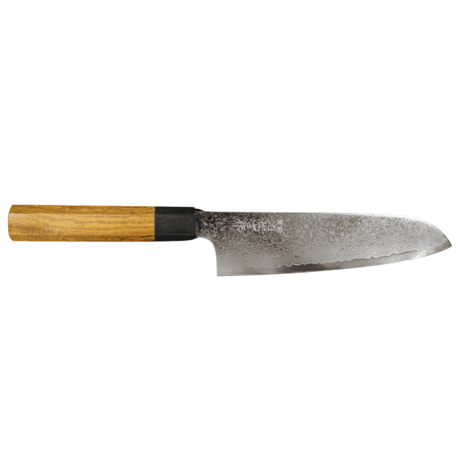 Yoshida Hamono Kyusakichi 69 Layered Damascus ZA-18 Steel  Blade 18cm Santoku Knife