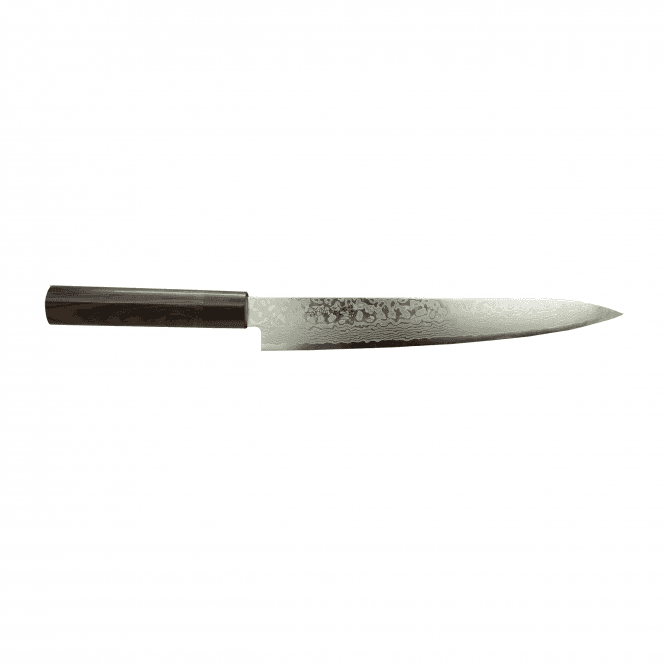 Yoshida Hamono Kyusakichi 69 Layered Damascus  ZA-18 Steel Blade 24cm Sujihiki Knife